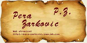 Pera Žarković vizit kartica